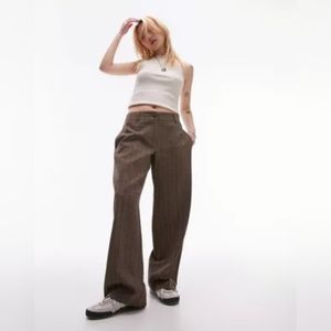 Striped Low Rise Wide Leg Pants